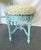 Vintage Vanity With Coordinating Stool Painted in an Ethereal Blue With New Upholstery For Sale - Image 10 of 18