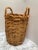 2000 - 2009 Vintage Tall Rustic Wood Woven Decor & Storage Basket For Sale - Image 5 of 10