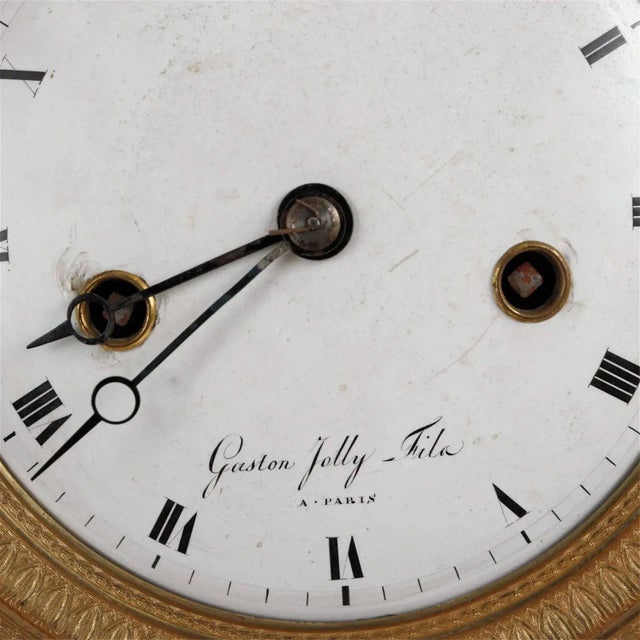 French Very Large French 19th Century Empire Period Ormolu Bronze Portico Mantel Clock For Sale - Image 3 of 7