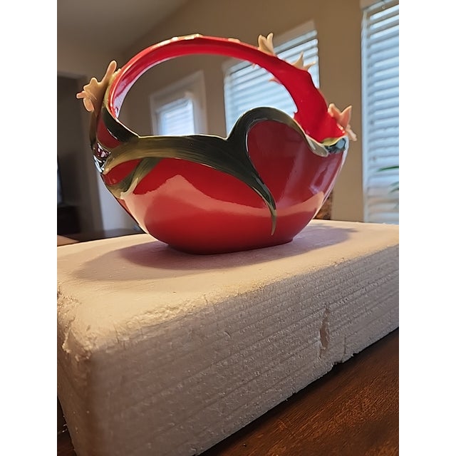 Late 20th Century Stunning Rare Franz Collection "Orchid" Sculptural Porcelain Basket – Fz01649 For Sale - Image 5 of 8