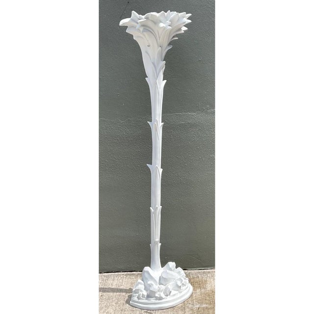 Vintage Ecoplaster Palm Torchere After Serge Roche For Sale - Image 11 of 12