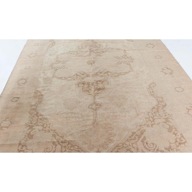 Textile Antique Indian Amritsar Pale Brown and Beige Handwoven Wool Rug For Sale - Image 7 of 9