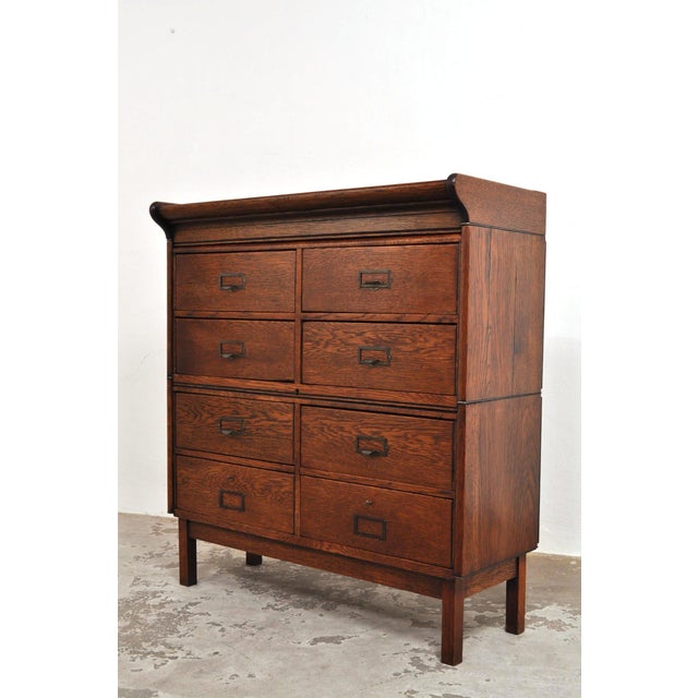 Antique Oak Chest of Drawers from Globe Wernicke, 1900s For Sale - Image 5 of 15