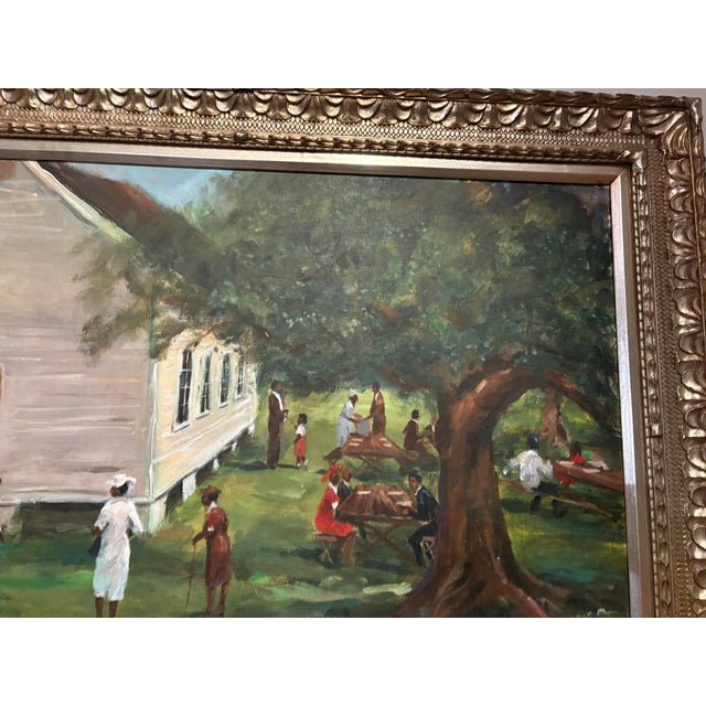 2000 - 2009 Acrylic Painting on Canvas Ted Ellis on the Shadow Side of Church For Sale - Image 5 of 7
