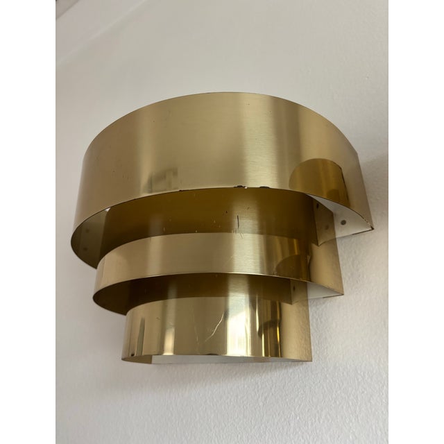 Vintage Mid Century Modern Brass Cascade Sconces - a Pair For Sale - Image 9 of 12