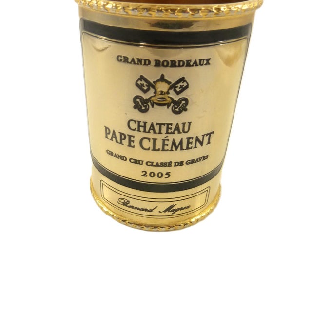 Vintage French Silver-Plate Wine Sleeve, Commemorating 2005 Château Pape Clément Bordeaux For Sale - Image 12 of 12