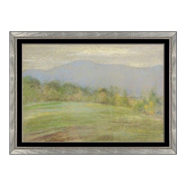 1920s Hillside Pasture Pastel Drawing, Johann Berthelsen For Sale