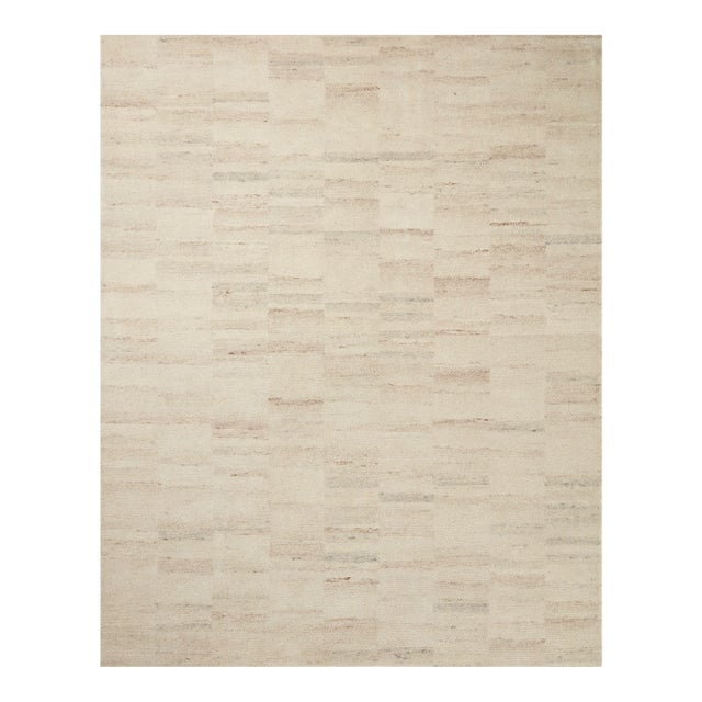 Amber Lewis x Loloi Rocky Natural / Fog 7'-9" x 9'-9" Area Rug For Sale