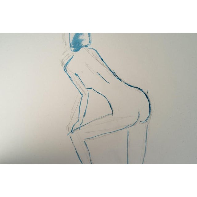 Modern Nude Woman, 20th Century, Pencil on Paper For Sale - Image 3 of 6