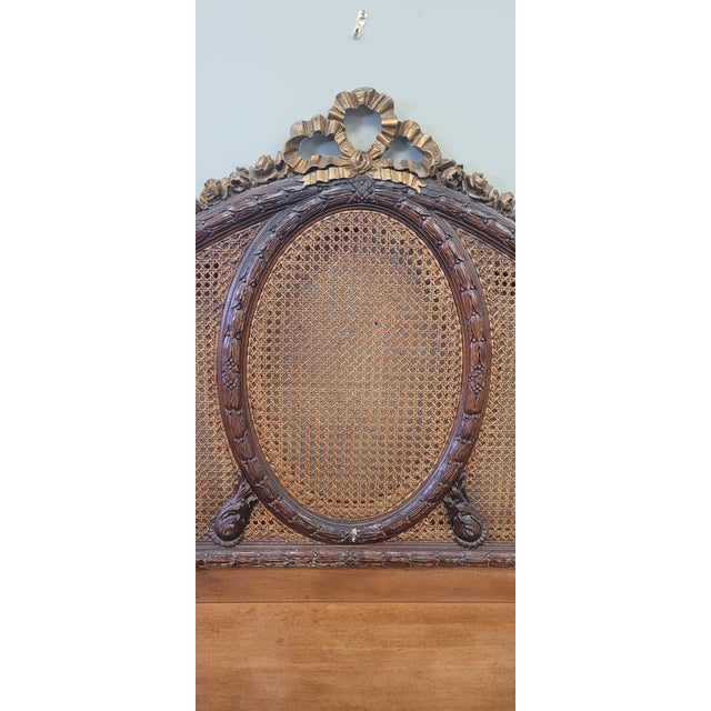 Wood Late 19th Century Pair of French Cane Twin Headboards For Sale - Image 7 of 15