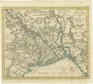 Regional Map of the Gulf of Bengal and the Lower Ganges River, 1750