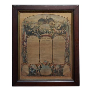 1864 Civil War Military Register Pennsylvania Company E Manifesto, Framed For Sale