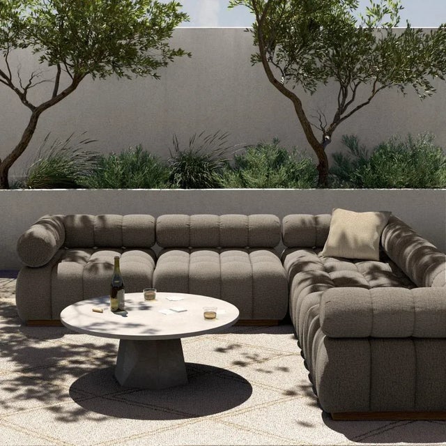 Wood Four Hands Roma Outdoor 5 Piece Sectional, Alessi Fawn For Sale - Image 7 of 7
