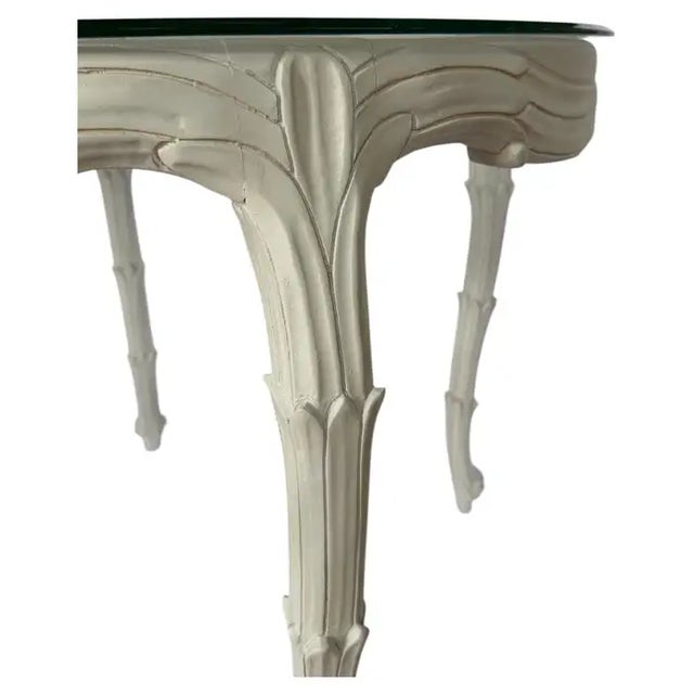 White Palm Regency Round Center Entry Hall Game Dining Table Serge Roche Plaster Style For Sale - Image 8 of 12