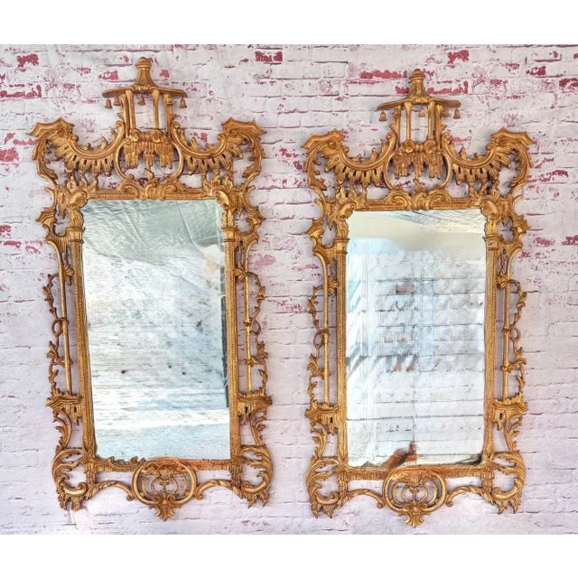 La Barge Chinese Chippendale Style Chinoiserie Pagoda Mirror Giltwood Finish For Sale - Image 16 of 17