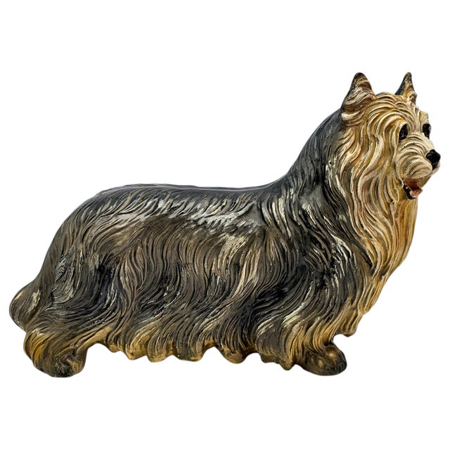 Vintage Mid-Century Italian Style Plaster Yorkie Figurine Enamel 16.5" For Sale - Image 9 of 13