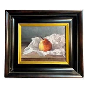 “A Pear” by Elyse Gerard Still Life Oil Painting on Linen, 2017