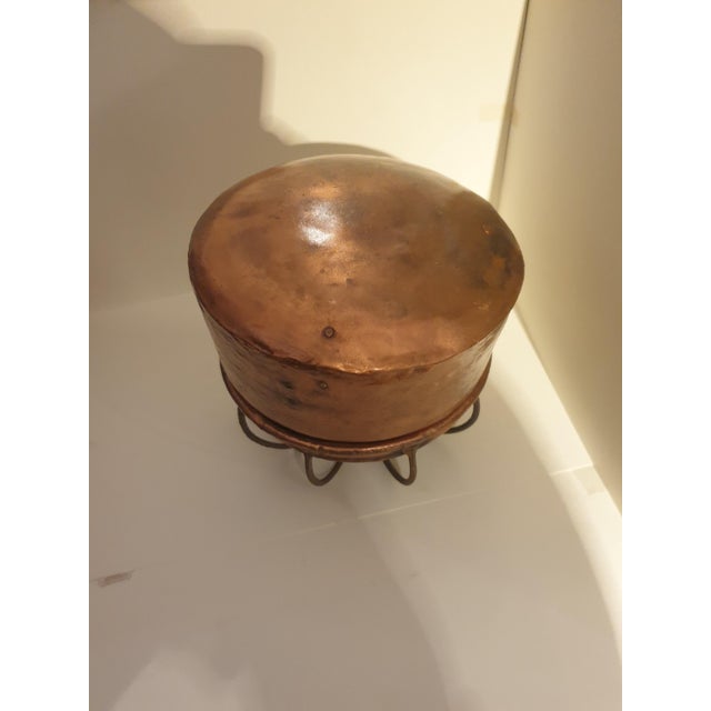 Beautiful copper and iron bed warmer, handmade in Italy.