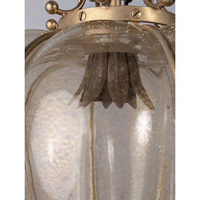 Murano Glass Lantern with Gold Foil and Brass from Barovier & Toso, 1960s For Sale - Image 14 of 18
