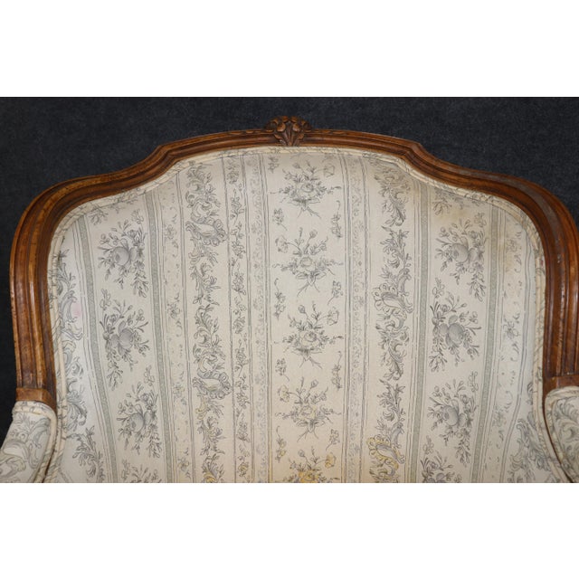 Pair Antique 19th C. French Louis XV Style Bergère Chairs For Sale - Image 13 of 17