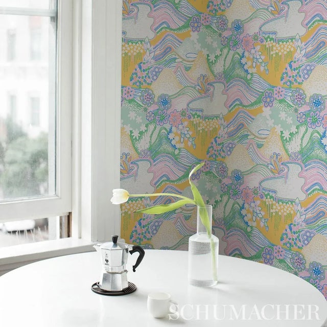 Schumacher Sample - Schumacher X Clements Ribeiro Daisy Chain Wallpaper in Light Multi For Sale - Image 4 of 5