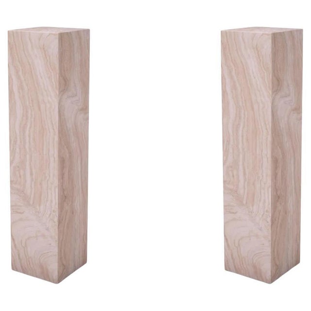 Not Yet Made - Made To Order Travertine Marble Columns, Set of 2 For Sale - Image 5 of 5