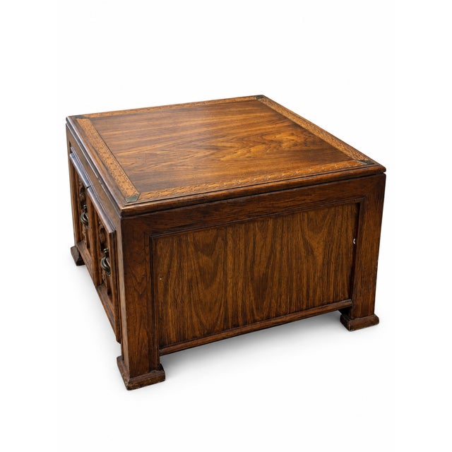 Vintage Mediterranean Revival Carved Wood Cabinet End Table For Sale - Image 4 of 8