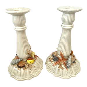 Vintage Fitz & Floyd "Shell" Pillar Holders