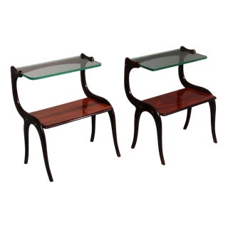 Mid-Century Italian Set Side Tables attributed to Ico Parisi by Ico Parisi, 1950, Set of 2 For Sale