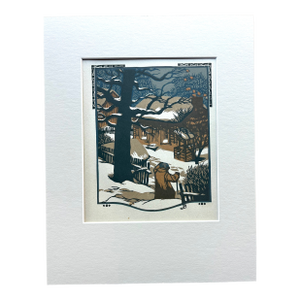 Gustave Baumann "January" - "All the Year Round" Color Woodcut in 11x14 Mat 1912