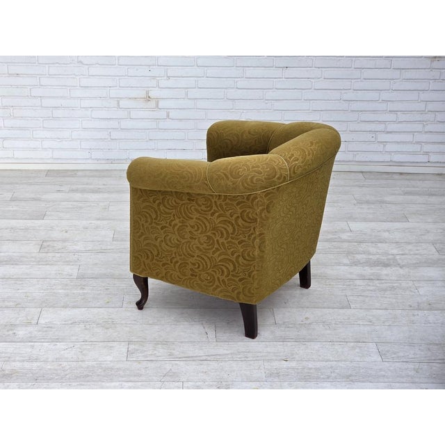 Vintage Danish Relax Chair in Light Green Furniture Wool, 1950s For Sale - Image 13 of 18