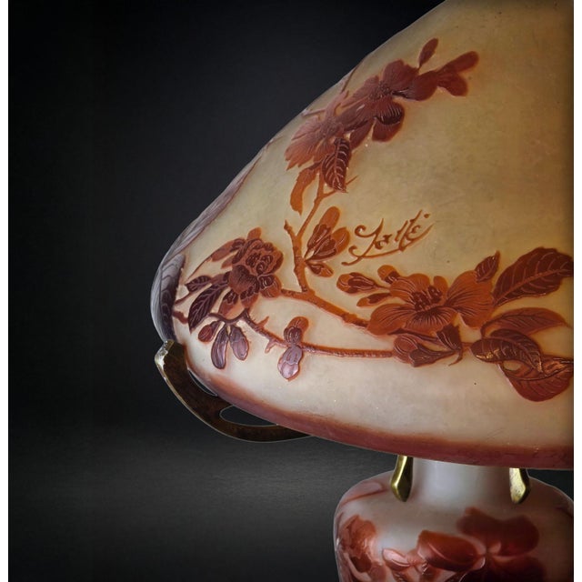 Large Art Nouveau Mushroom Lamp from Emile Gallé, 1890s For Sale - Image 3 of 9