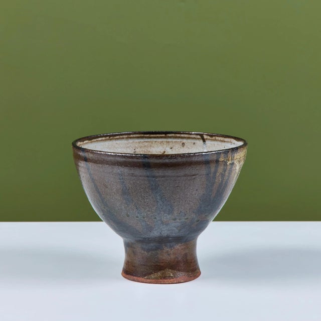 Studio Pottery Chalice Bowl For Sale - Image 9 of 12