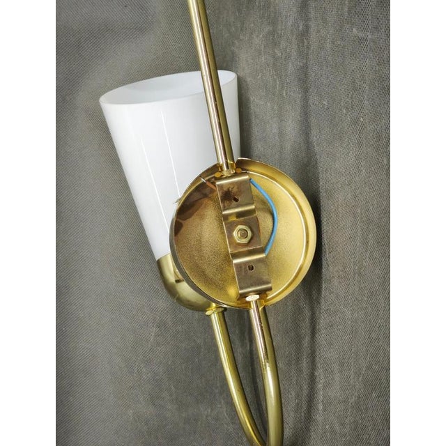 Metal Brass Opaline Wall Lights by Kamenický Šenov, 1970s, Set of 2 For Sale - Image 7 of 13