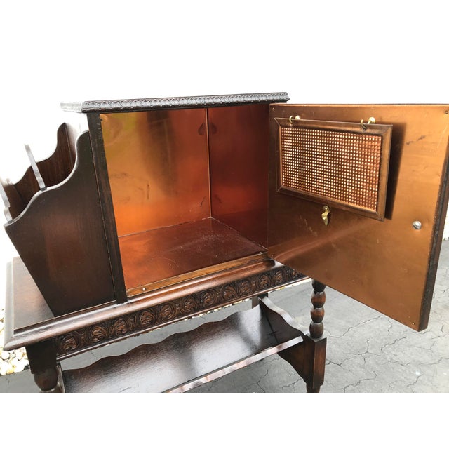 1930s Traditional Style Wood Smoking Humidor Stand Chairish