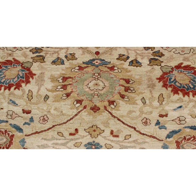 Large Vintage Persian Sultanabad Rug With All-Over Design in Ivory Background For Sale - Image 9 of 13