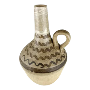 Vintage Signed Studio Pottery Vase Urn With Handle Earth Tone Southwest Decor