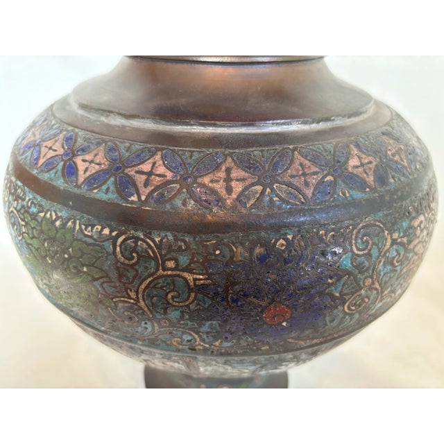 Late 19th Century Chinese Bronze and Cloisonne Vase (Champleve) For Sale - Image 14 of 14