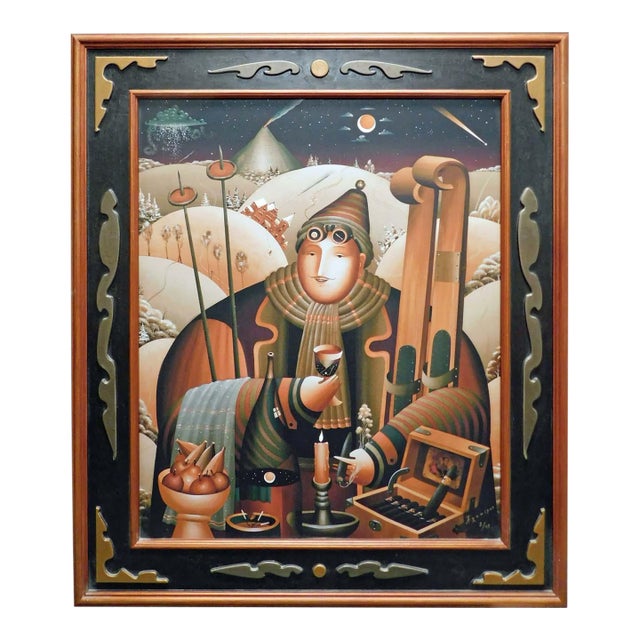Anton Arkhipov "Enchanted Journey Ii" Hand Signed Artist's Custom Framed Art For Sale