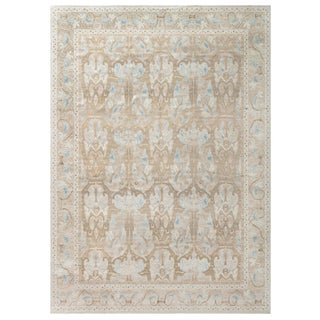 Alhambra Design Beige and Blue Handmade Wool Rug by Doris Leslie Blau For Sale