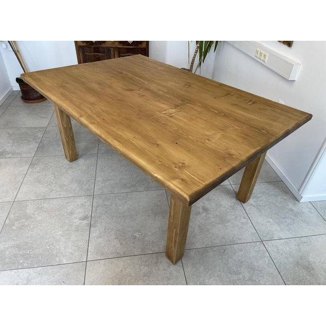 Rustic Solid Wood Dining Table For Sale - Image 6 of 18