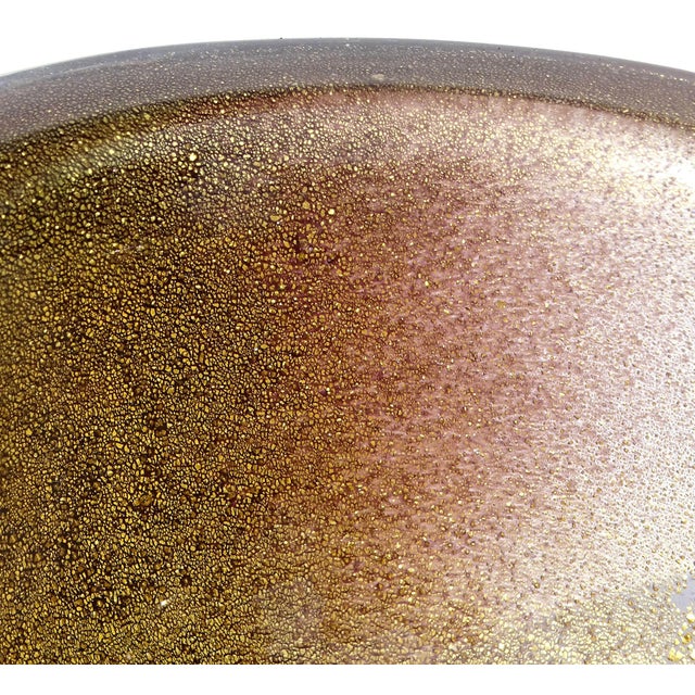 Glass Vintage Murano Seguso Pulveri Vanity Jewelry Box Dark Amethyst Gold Flecks Italian Art Glass Jar For Sale - Image 7 of 9