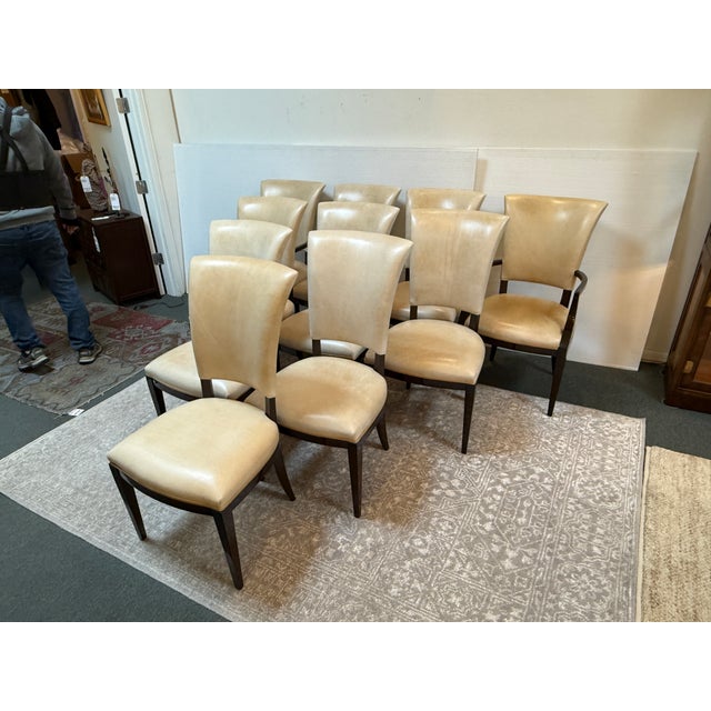 2000 - 2009 Nancy Corzine Illusion Leather Dining Chairs, Set of Ten For Sale - Image 5 of 17