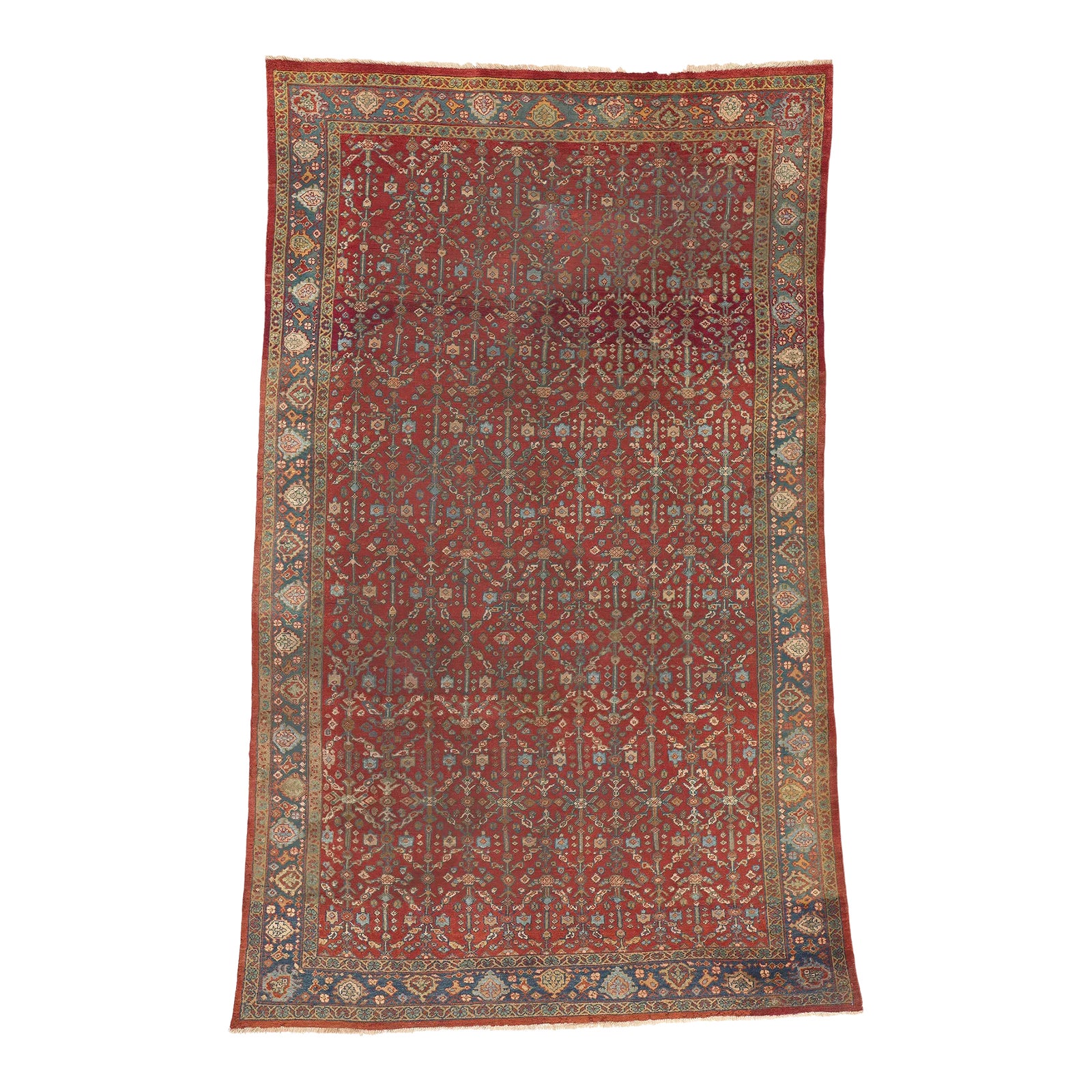 Early 20th Century Antique-Worn Persian Mahal Rug - 07'00 X 11'00 ...