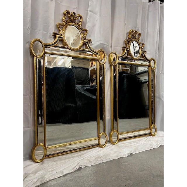 Louis XVI Style Gold Gilt Mirrors by LaBarge, a Pair For Sale - Image 12 of 12