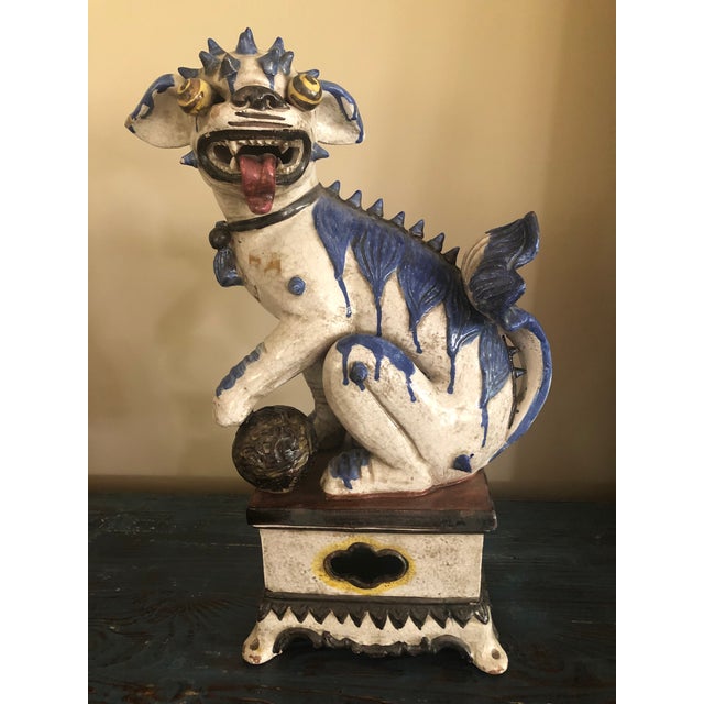 Pair of Italian Mid-Century Terracotta Temple Dogs For Sale - Image 4 of 10