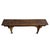 Vintage elm wood village bench with rich dark stained finish. Traditional carved details and design. Can be used indoors...