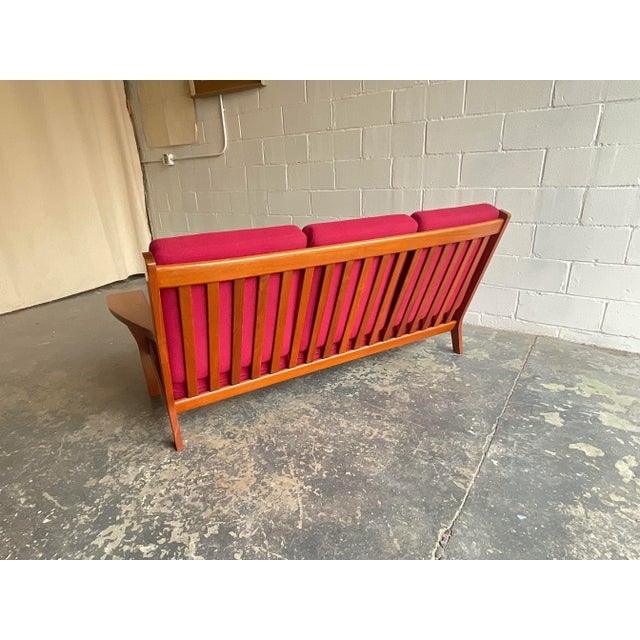 Vintage Hans J. Wegner for Getama Model 330/3a in Teak & Wool, 1965 For Sale In New York - Image 6 of 12