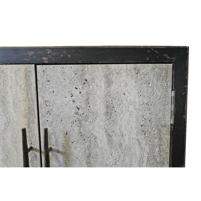 Grey Marble Modern Rustic Sideboard Credenza For Sale - Image 9 of 11
