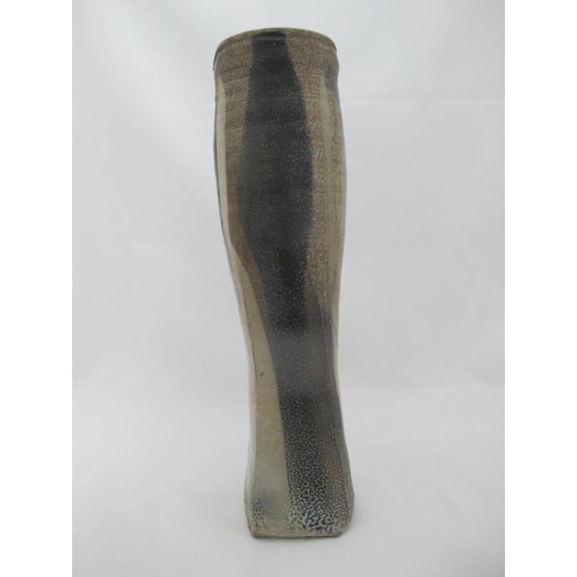 Sandra Johnstone Abstract Salt Glazed Stoneware Pottery Vessel 16 1/4" Vase For Sale - Image 9 of 14